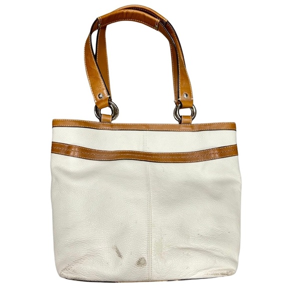 Coach Legacy Leather Tote Bag White & Tan | Style F14693 - Picture 6 of 12